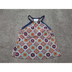 South Point Tankini Swim Top Womens 20W PLUS Geometric Halter Padded